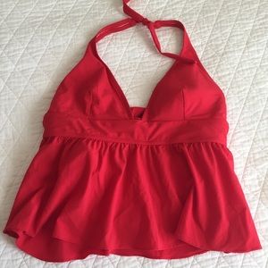 Bright red tankini top from J. Crew! NWT!